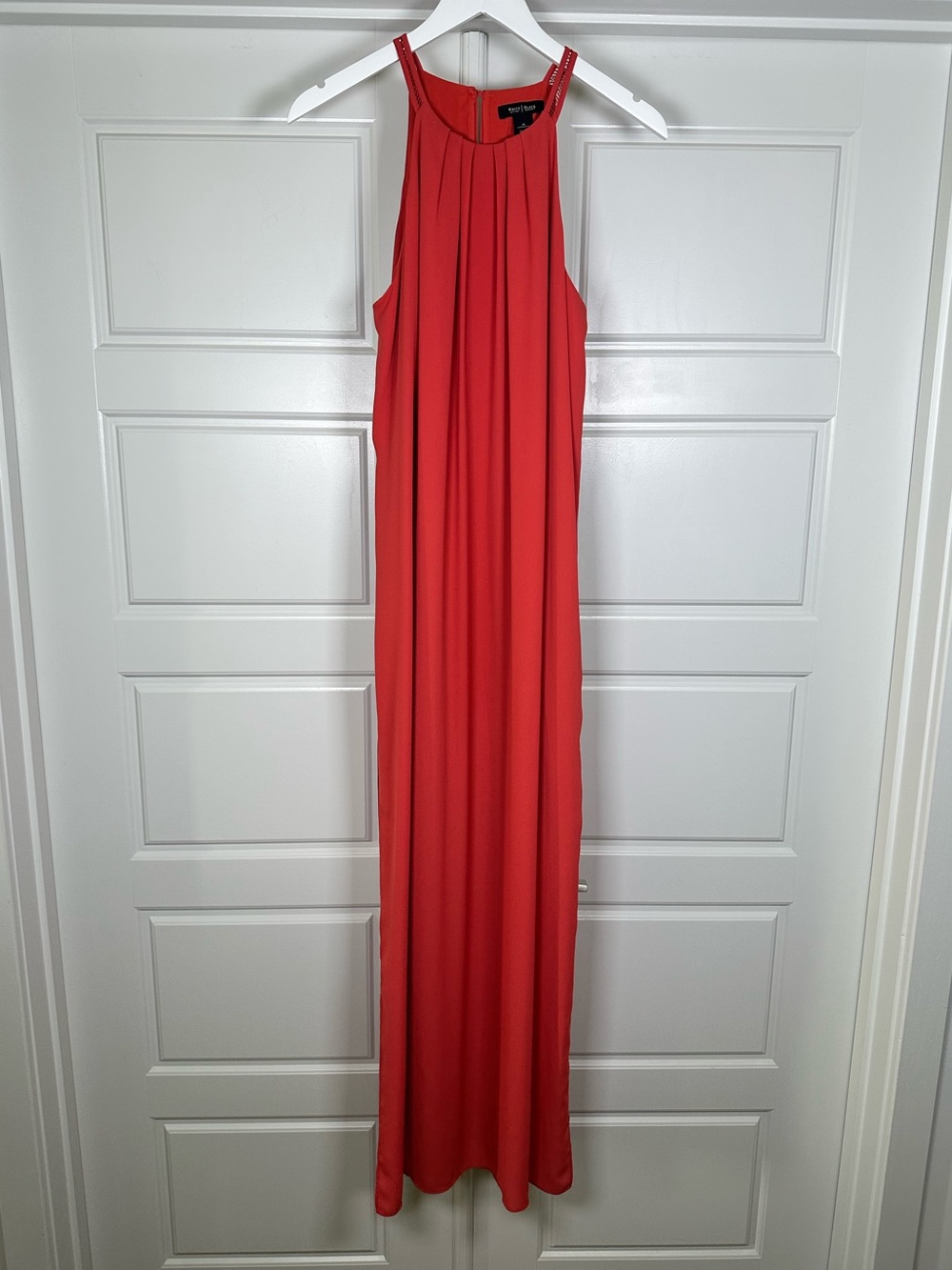 WHBM Reddish Orange Halter Maxi Dress Size 10